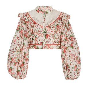 LOVESHACKFANCY Egan Strawberry crop top size 6